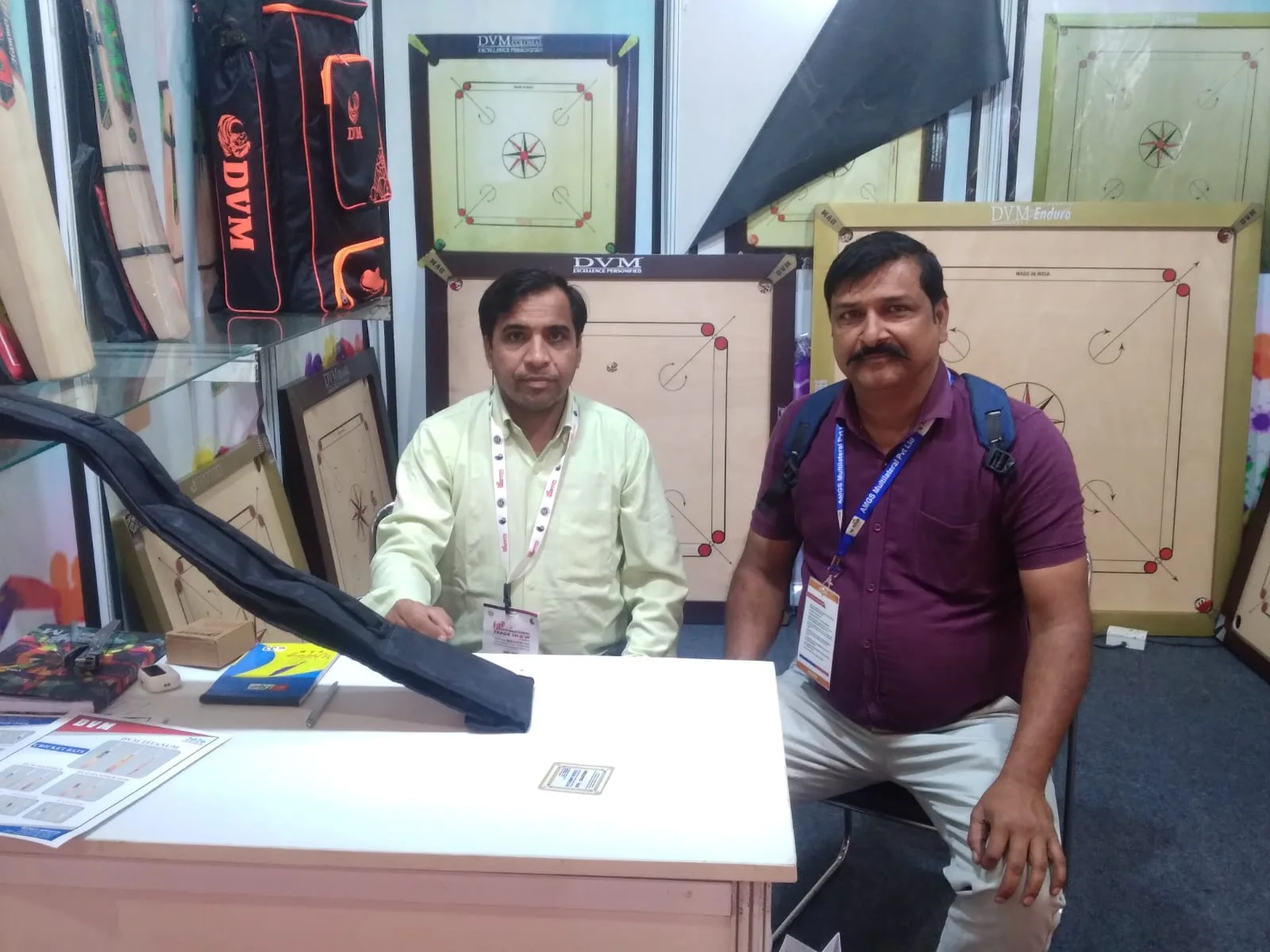 Business meeting at exhibition booth
